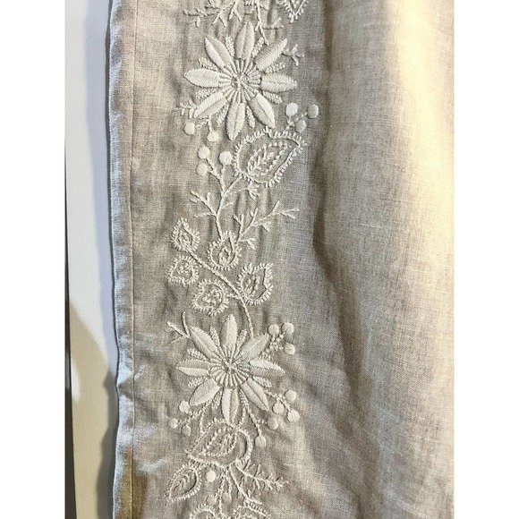 Talbots Collection Linen Floral Embroidered Pants Size 8 - Picture 4 of 6